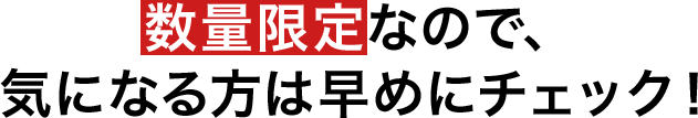 数量限定なので、気になる方は早めにチェック！