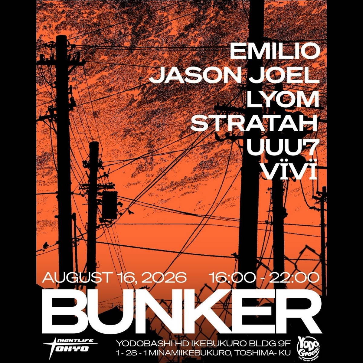 YODO GROOVE「BUNKER」- 2026.8.16-flyer